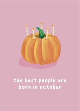 Send some birthday wishes with this cute October-themed birthday card!