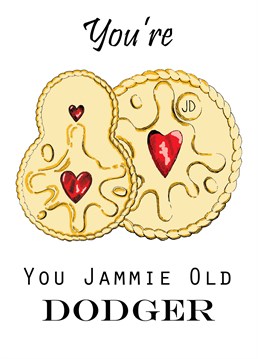 Dunk that into your tea and eat it! The perfect Cadell Cruse birthday card to delight any 80 year old who's partial to a Jammy Dodger or three.