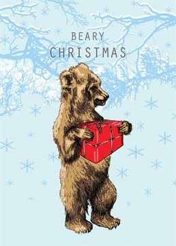 Send a massive bear hug and make them smile with this punny Christmas card by Cadell Cruse.