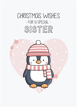 Wish your sister a Happy Christmas with this cute, colourful card. Designed by Creaternet.