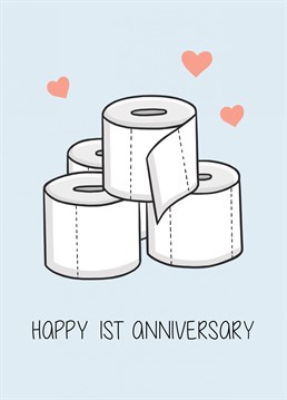 Wish a loved one a Happy 1st Wedding Anniversary with this funny, colourful card. Designed by Creaternet.