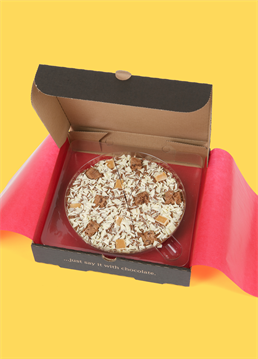 <p>Enjoy Gourmet Chocolate Pizza Company's top selling 7 Inch Crunchy Munchy pizza which combines a smooth Belgian milk chocolate base with scrumptious brownie biscuit, smooth vanilla fudge and a generous coating of white chocolate curls.</p>
<p>This item is sent seperately from our cards so they will not arrive together</p>
<p>Allergy Advice: For allergens, see ingredients in&nbsp;<strong>bold</strong><strong>.</strong></p>
<p>Belgian milk chocolate decorated with brownie biscuit, vanilla fudge and white chocolate curls</p>
<p>INGREDIENTS:</p>
<p><strong>Milk</strong>&nbsp;Chocolate (Min 33.6% Cocoa, 20.8% Milk Solids): Sugar, Cocoa Butter, Whole&nbsp;<strong>Milk</strong>&nbsp;Powder, Cocoa Mass,&nbsp;<strong>Soya</strong>&nbsp;Lecithin, Natural Vanilla Flavour;</p>
<p>White Mini Chocolate Curls: Sugar, Cocoa Butter, Full&nbsp;<strong>Milk</strong>&nbsp;Powder, Whey Powder (<strong>Milk</strong>), Lactose (<strong>Milk</strong>),&nbsp;<strong>Soya&nbsp;</strong>Lecithin, Natural Vanilla Flavour;</p>
<p>Brownie Cookies: 21% Dark Chocolate And 11%&nbsp;<strong>Milk</strong>&nbsp;Chocolate: Sugar,&nbsp;<strong>Wheat</strong>&nbsp;Flour, Vegetable Oil (Palm, Sunflower), Cocoa Mass, Glucose-fructose Syrup, Cocoa Butter, Whole&nbsp;<strong>Milk</strong>&nbsp;Powder, Fat Reduced Cocoa Powder, Raising Agents: E450, E500; Skimmed&nbsp;<strong>Milk</strong>&nbsp;Powder, Salt, Sunflower Lecithin; Caramelised Sugar; Natural Flavour;</p>
<p>Vanilla Fudge: Sugar, Vegetable Fats (Palm, Palm Kernel), Glucose Syrup, Skimmed&nbsp;<strong>Milk</strong>&nbsp;Powder, Salt,&nbsp;<strong>Soya</strong>&nbsp;Lecithin, Natural Vanilla Flavour.</p>
<p>Produced in an environment that handles&nbsp;<strong>NUTS</strong>,&nbsp;<strong>EGGS</strong>&nbsp;and&nbsp;<strong>GLUTEN&nbsp;</strong>products.</p>
<p>&nbsp;</p>
<p>&nbsp;</p>