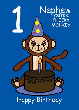 Send your Nephew who is turning one, this Cheeky Monkey card to celebrate their 1st Birthday. Designed by Cupsie's Creations.
