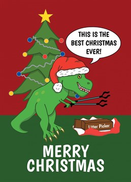 Send this funny T-rex Dinosaur joke card to put a smile on someone's face this Christmas. Designed by Cupsie's Creations.