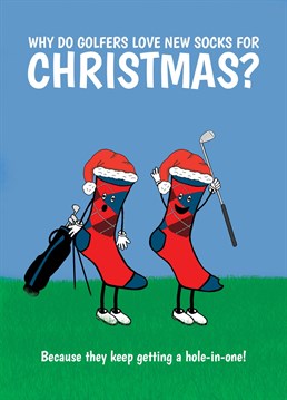 Send a golfer in your life this funny golf hole-in-one joke Christmas card to put a smile on their face this Xmas. Designed by Cupsie's Creations.