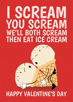 Send this Ice Cream pun Valentine's day card to your partner, to let them know you're looking forward to some ice cream to cool off later. Designed by Cupsie's Creations.