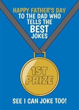 Let your Dad know that his jokes aren't really that funny, with this sarcastic1st prize medal for Father's Day. Designed by Cupsie's Creations.