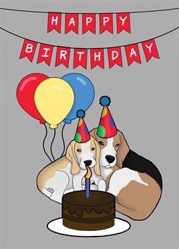 Send a Dog lover this cute Beagle Birthday Card to celebrate them becoming another year older. Designed by Cupsie's Creations.
