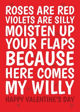Let them know they're in for a fun filly night with this funny roses are red poem Valentine's Day card designed by Cupsie's Creations.