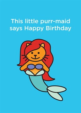 Half Cat Half Mermaid all birthday card! A card designed by CardShit.