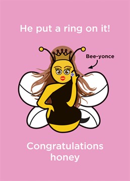 Congratulate someone on their engagement with this card designed by CardShit.