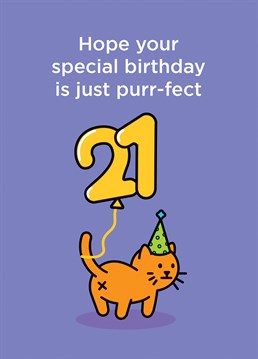 Have a puuurfect 21st birthday with this card designed by CardShit.