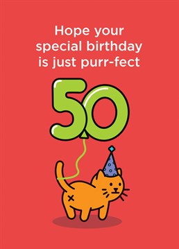 Have a puuurfect 50th birthday with this card designed by CardShit.