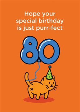 Have a puuurfect 80th birthday with this card designed by CardShit.