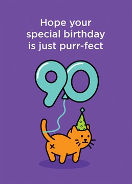 Have a puuurfect 90th birthday with this card designed by CardShit.