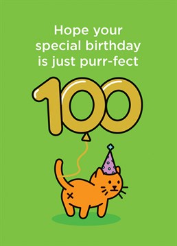 Have a puuurfect 100th birthday with this card designed by CardShit.