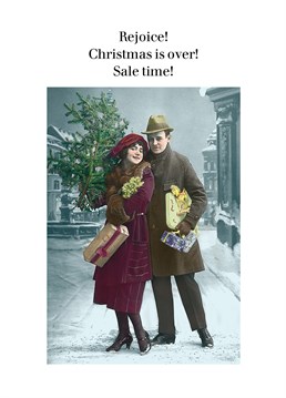 Suffering withdrawal symptoms over the Christmas holiday? Need a moments respite? At last it's time for a spot of retail therapy. Send this Cath Tate card to a shopaholic!