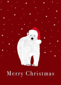 Wish your friends and family a Merry Christmas with this cute Santa Polar Bear.