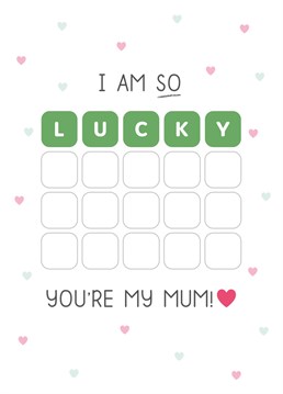 Tell your Mum how much you appreciate her with this cute Wordle-inspired card!