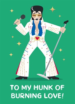 Send your Elvis-loving significant other this cute and funny illustrated Elvis Presley card to tell them how much of a hunk they are!