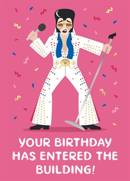 Send an Elvis Presley fan this cute and funny illustrated Birthday card to help celebrate their special day!