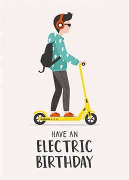 Send an electric scooter lover this cool birthday card