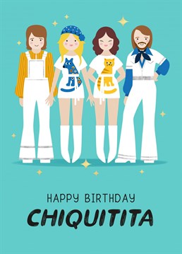 <span style="font-size: 13px;">Wish your Chiquitita a Happy Birthday with this cute and stylish card!</span>