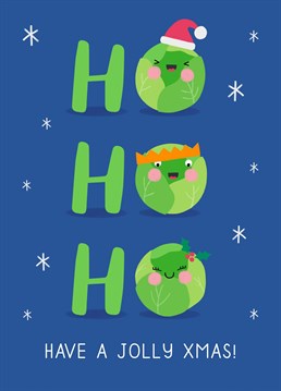 Send friends and family jolly Christmas wishes with this cute brussels sprouts card!