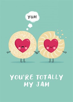 Tell your loved one they are totally your jam with this cute and funny Jammy Dodger inspired card!