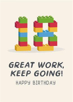 Send a Lego fan this funny 18th milestone birthday card!