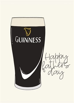 Happy Fathers Day - Pint Of Guinness Card. Make them smile with this Illustration Father's Day card.