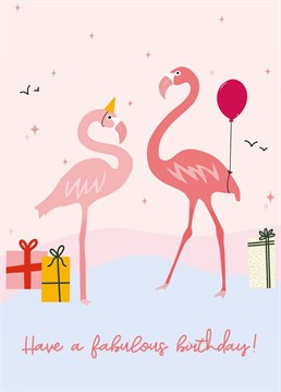 Wish them a fabulous birthday with this flamingo card.