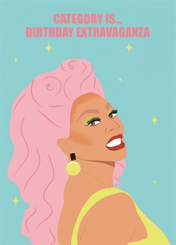 Wish any drag race fan a happy birthday with this RuPaul inspired card.