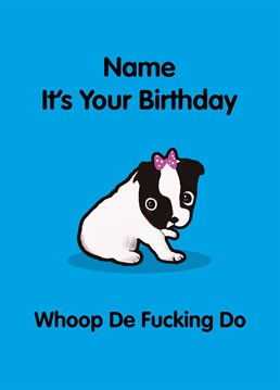 Oh big whoop! Your friend's managed to turn another year older so send them this unimpressed pug by Do Something David.