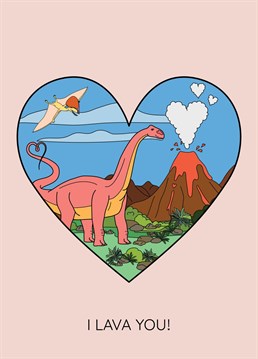 Send your special someone this adorable 'I lava you' dinosaur greeting card. Featuring an adorable dino illustration in a heart that will make any recipient smile. The perfect way to express your love and affection excellent card for anniversaries, Valentine's Day, or any special occasion.