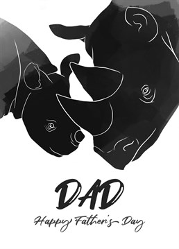 Cute Father and Child Rhino card for Father's Day.