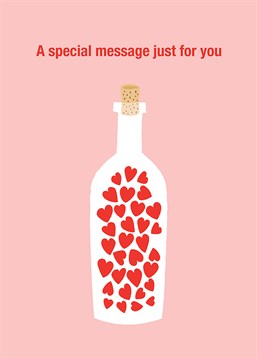 It doesn't get more romantic than sending a message in a bottle to your lover on Valentine's Day. Designed by Loveday.