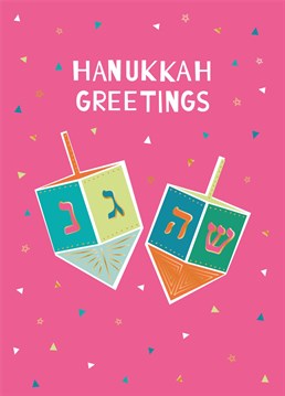 Celebrate the joy of Hanukkah with this bright and fun card!