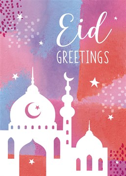 Beautiful Eid Watercolour Mosque design to wish your loved ones a Happy Eid!