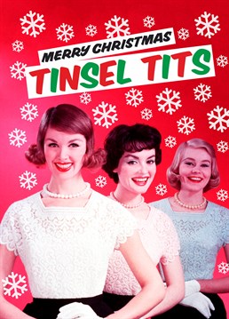 Why can't tits be festive as well. All you have to do is add some tinsel! Send this silly Dean Morris card at Christmas.
