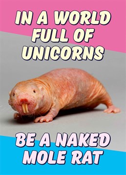 They're quite cute in a certain light! Know someone who reminds you of a naked mole rat? Then this card by Dean Morris will be perfect for them.