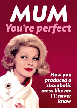 All mums are perfect surely. Not sure all their offspring are. If you're one that isn't then here's a Birthday card for you.
