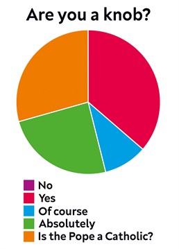 Who doesn't love a pie chart? Is this one pretty accurate at letting the recipient know what they are, that'll be for them to decide but I think we can guess the answer.