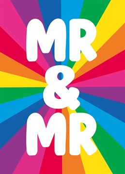 Give the fabulous happy couple this bold and fabulous gay wedding card.