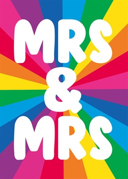 Give the fabulous couple this fabulous and colourful gay wedding card