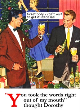 Brainbox Candy funny humorous 'Better Be Gin' xmas postcard quirky modern 