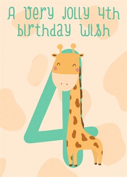 Send this jolly giraffe along with a 4th birthday wish to the birthday star.