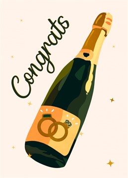 With wedding season upon us, send this congratulatory wedding card, complete with fancy fizz and rings.
