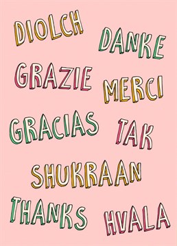 Say thanks in a few different languages, how many do you know? A great card for a top teacher with the end of school right around the corner.