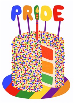 A delicious design of a rainbow cake with loads of extra sprinkles. Perfect for the celebration of Pride month or just you gbf!   Designed with rainbow love by Droplette Designs, an artist from Manchester.